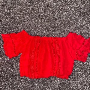 Off shoulder crop top